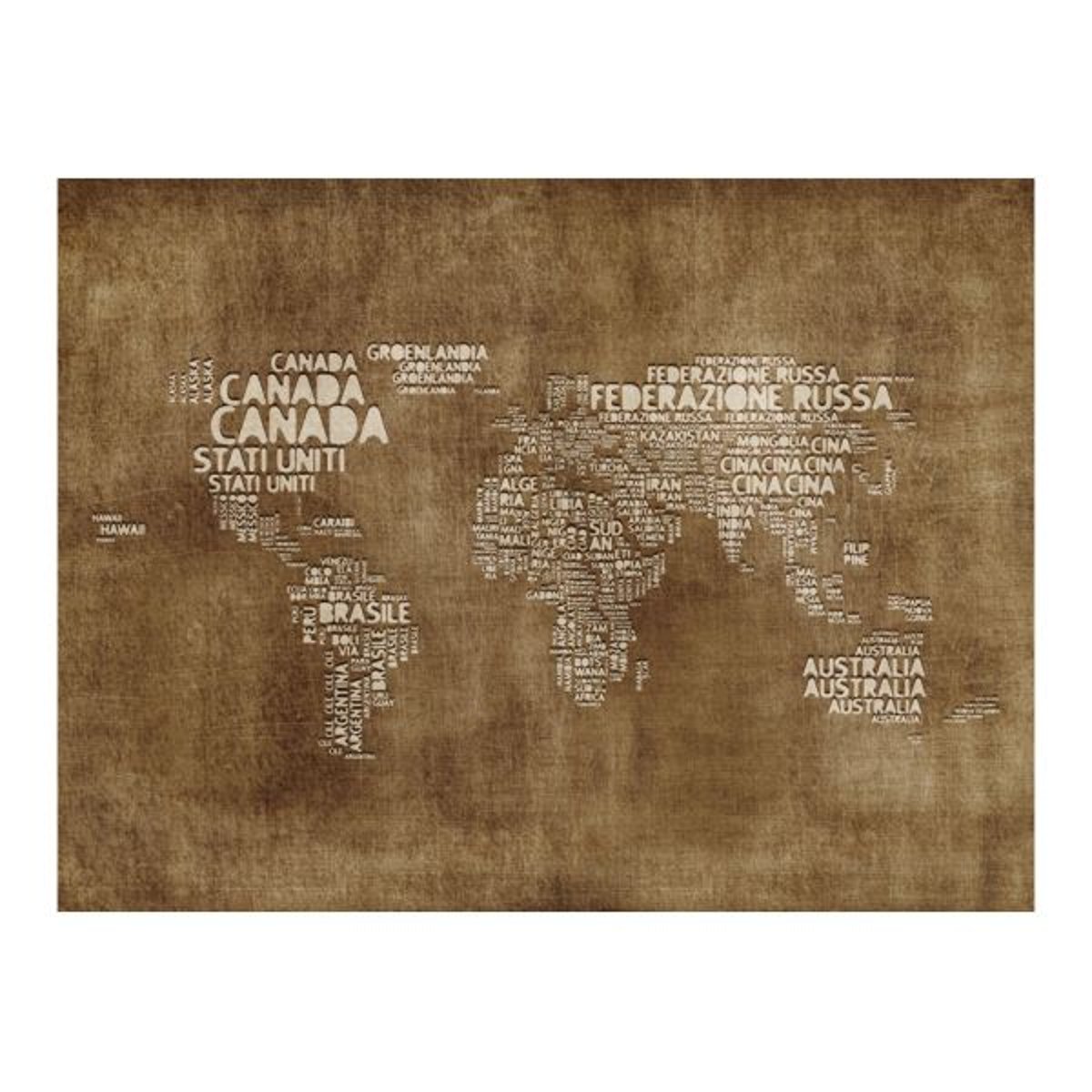 Papier peint intissé panoramique Carte du monde Antique Italian map multicouleur, EDEN