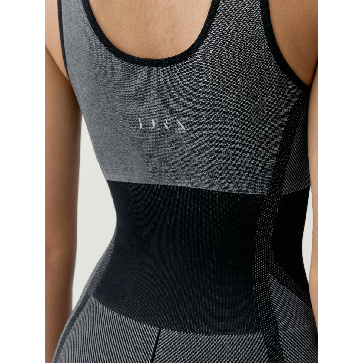 Combinaison de sport femme Selva effet gainant noir/gris moyen, BORN
