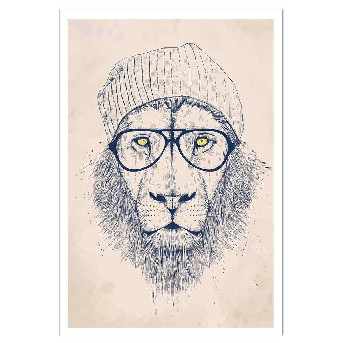 Affiche enfant lion affiche seule, HEXOA