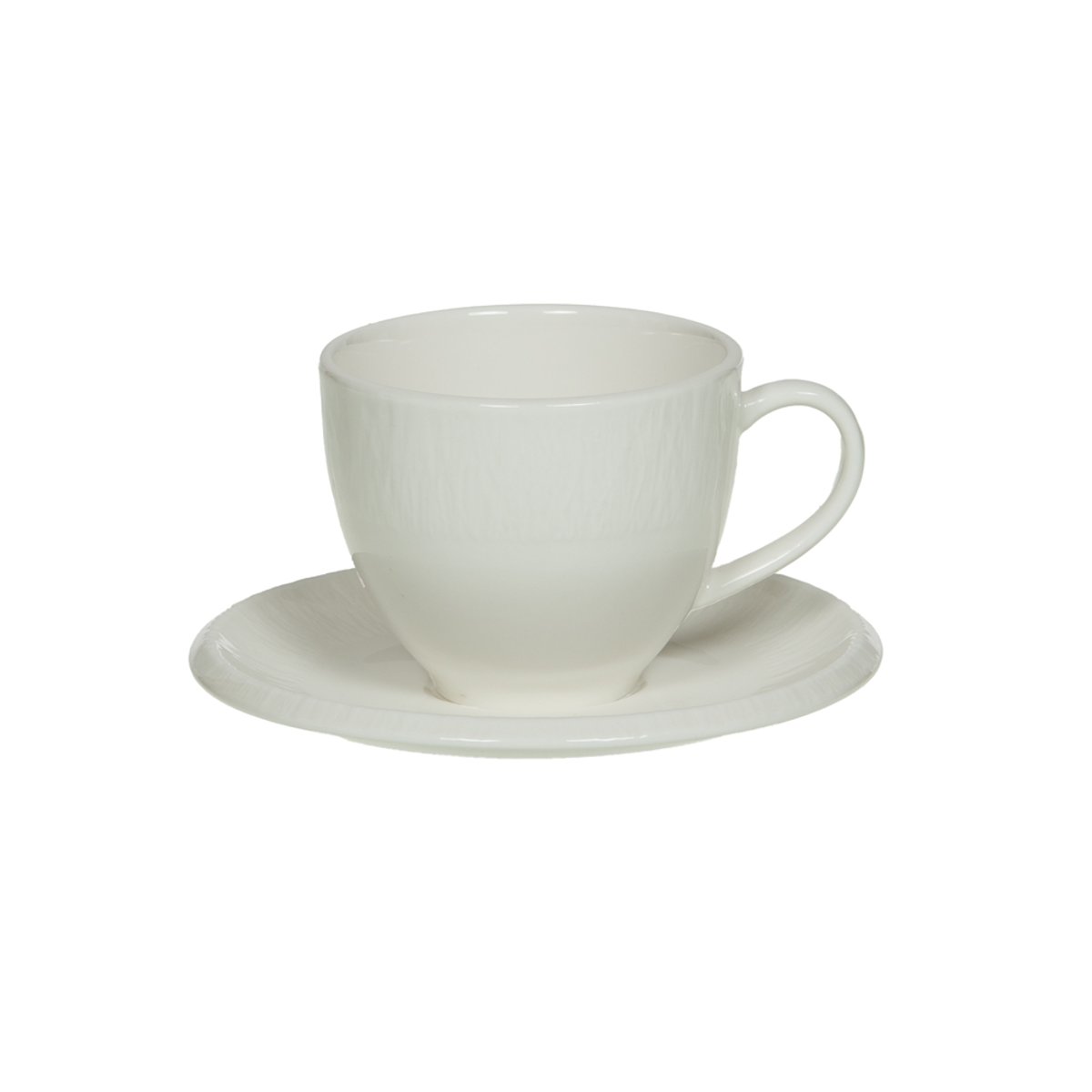 Tasse et soucoupe 12 cl (lot de 6)-ARUM blanc, TABLE PASSION