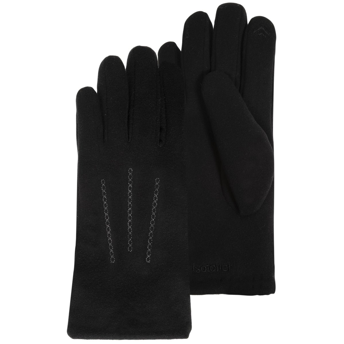 Gants tactiles, chauds, doublés imitation fourrure noir, ISOTONER