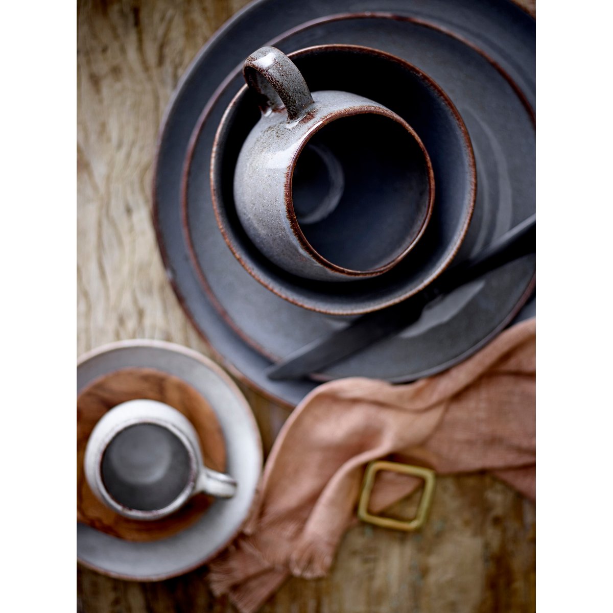 Tasse en grès SANDRINE gris, BLOOMINGVILLE