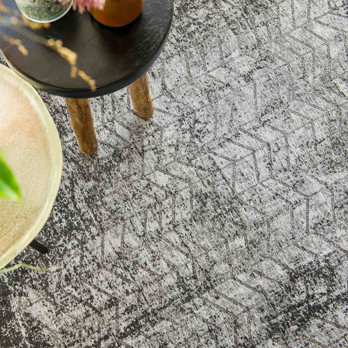 Tapis intérieur/extérieur tissé plat BRONX noir, NOVATREND