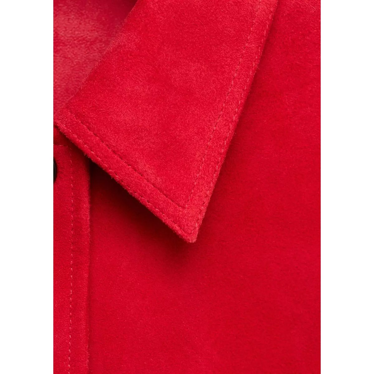 Chemise daim oversize rouge, MANGO