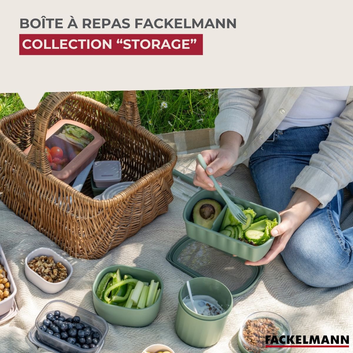Lunchbox Bleue à compartiment réglable 1 litre sans BPA STORAGE bleu, FACKELMANN