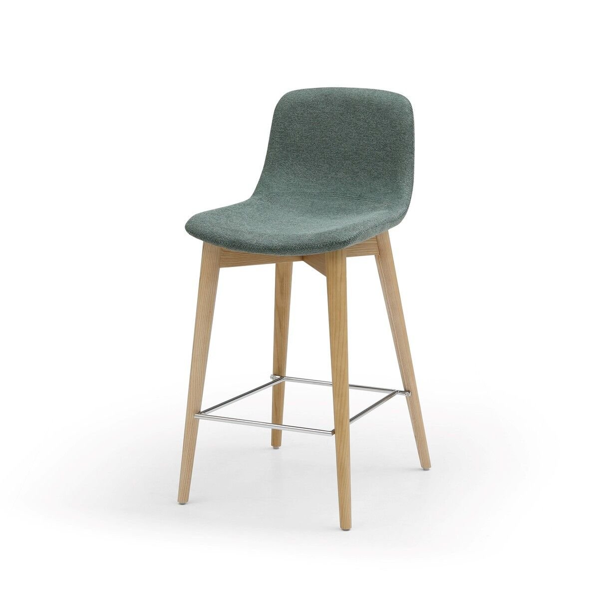 Chaise snack tissu vert Pied en Frêne naturel vert foncé, ZAGO