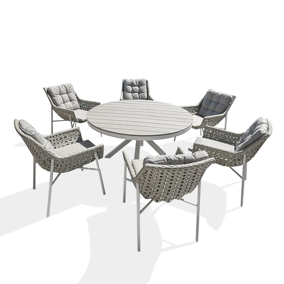 Ensemble repas de jardin 6 places ELBA blanc, REMARQUABLE
