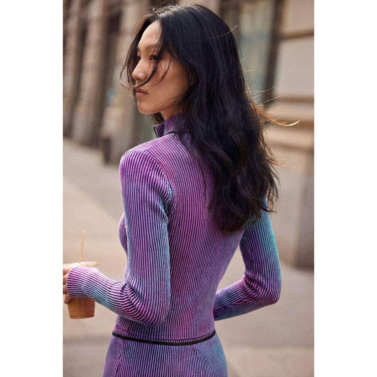 Veste en maille à double fermeture éclair rouge, DESIGUAL