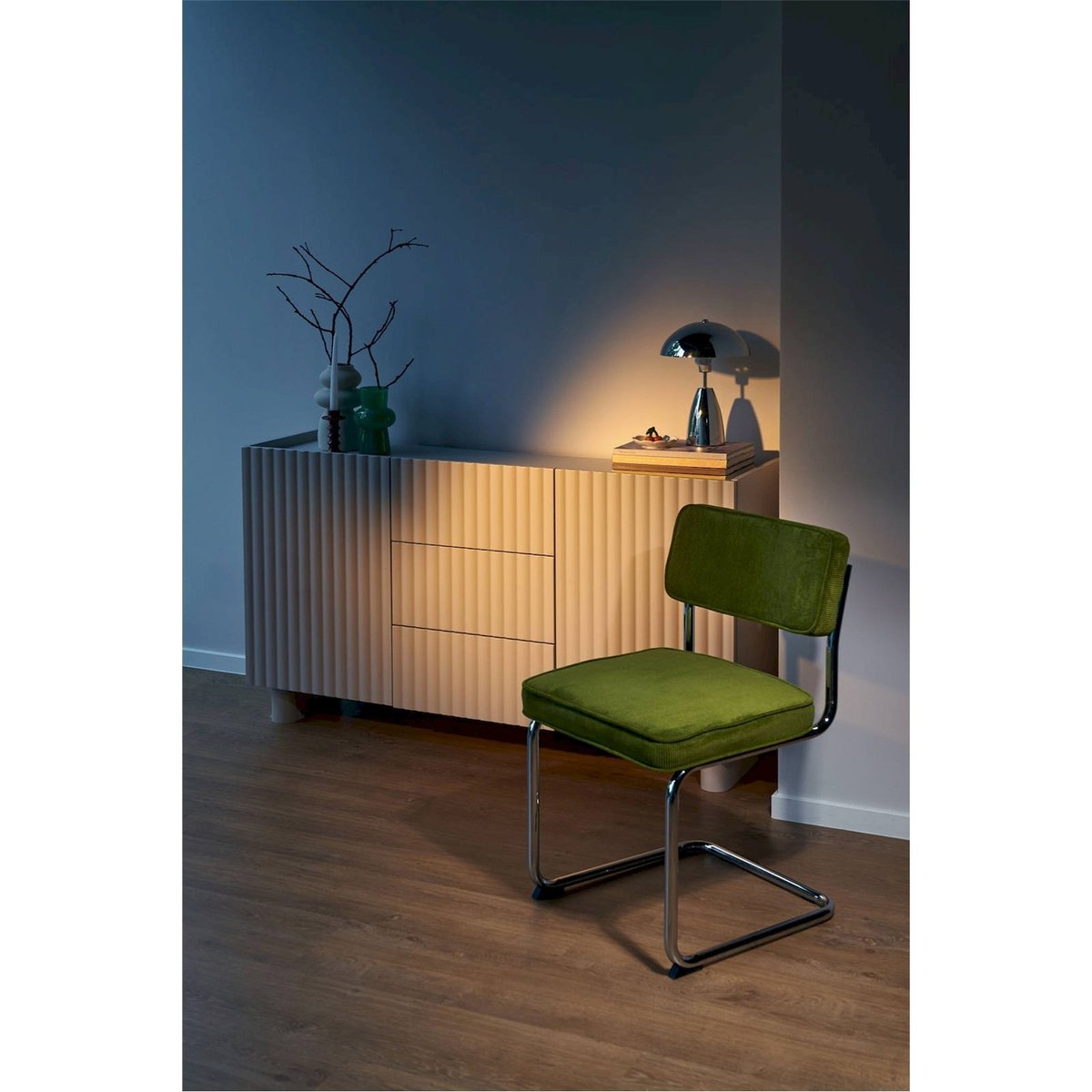 Commode bois à façades rainurées FIORRA beige cachemire, RECOLLECTION