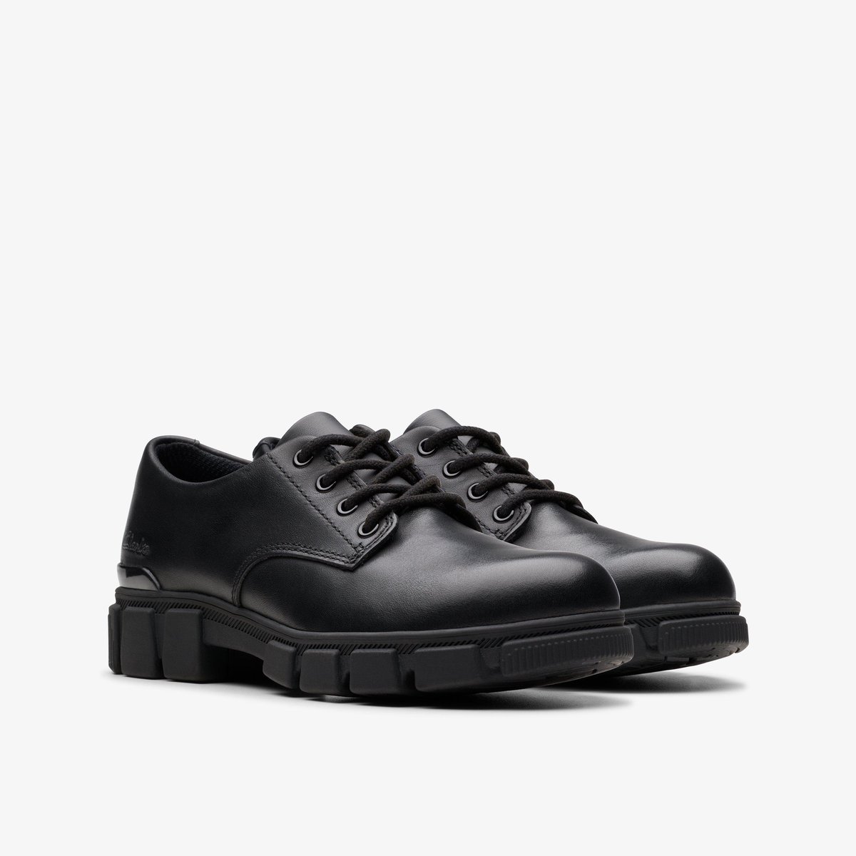 Derbies Cuir Coupe Large EVEN LACE K noir, CLARKS