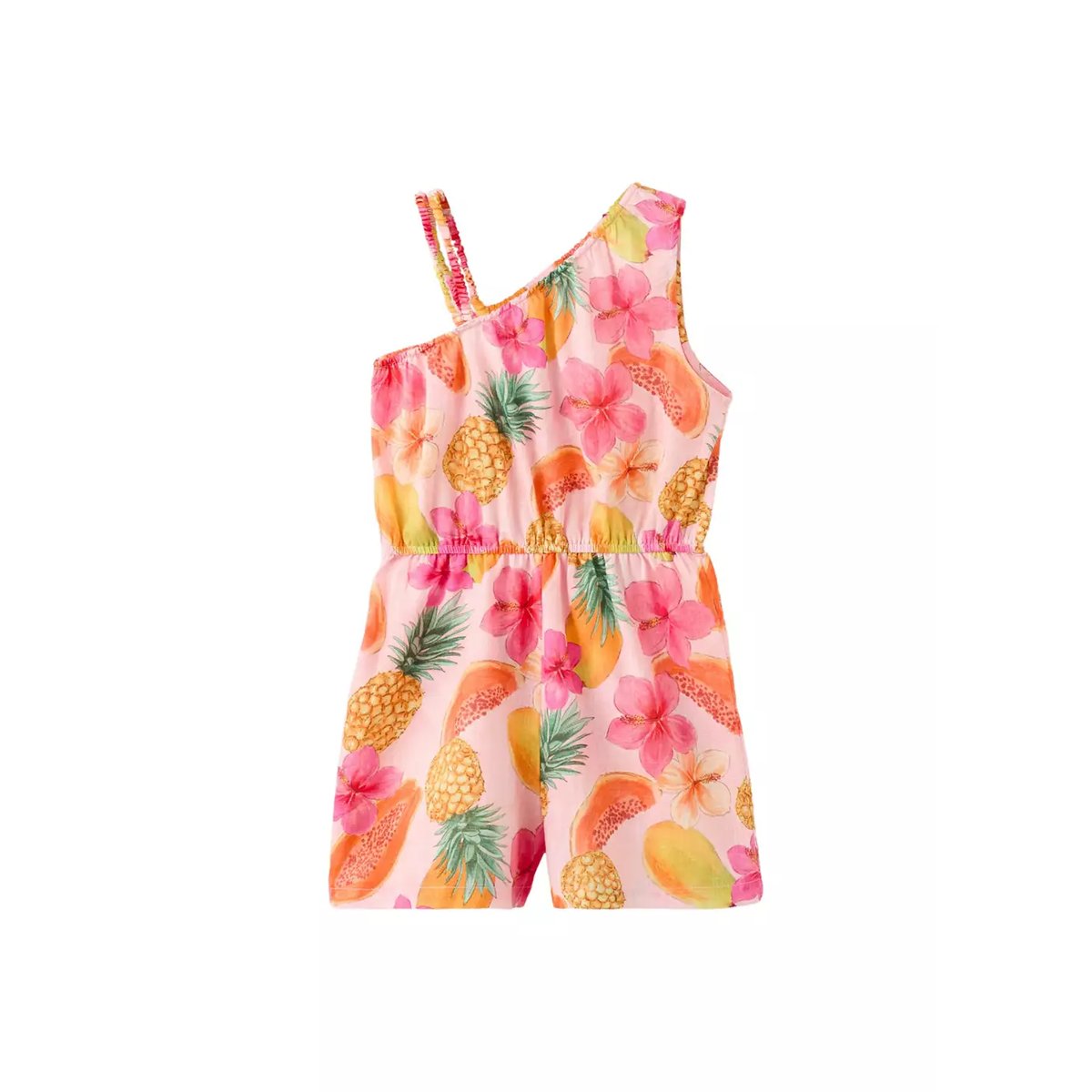 Combinaison asymétrique imprimé tropical rose, MANGO KIDS