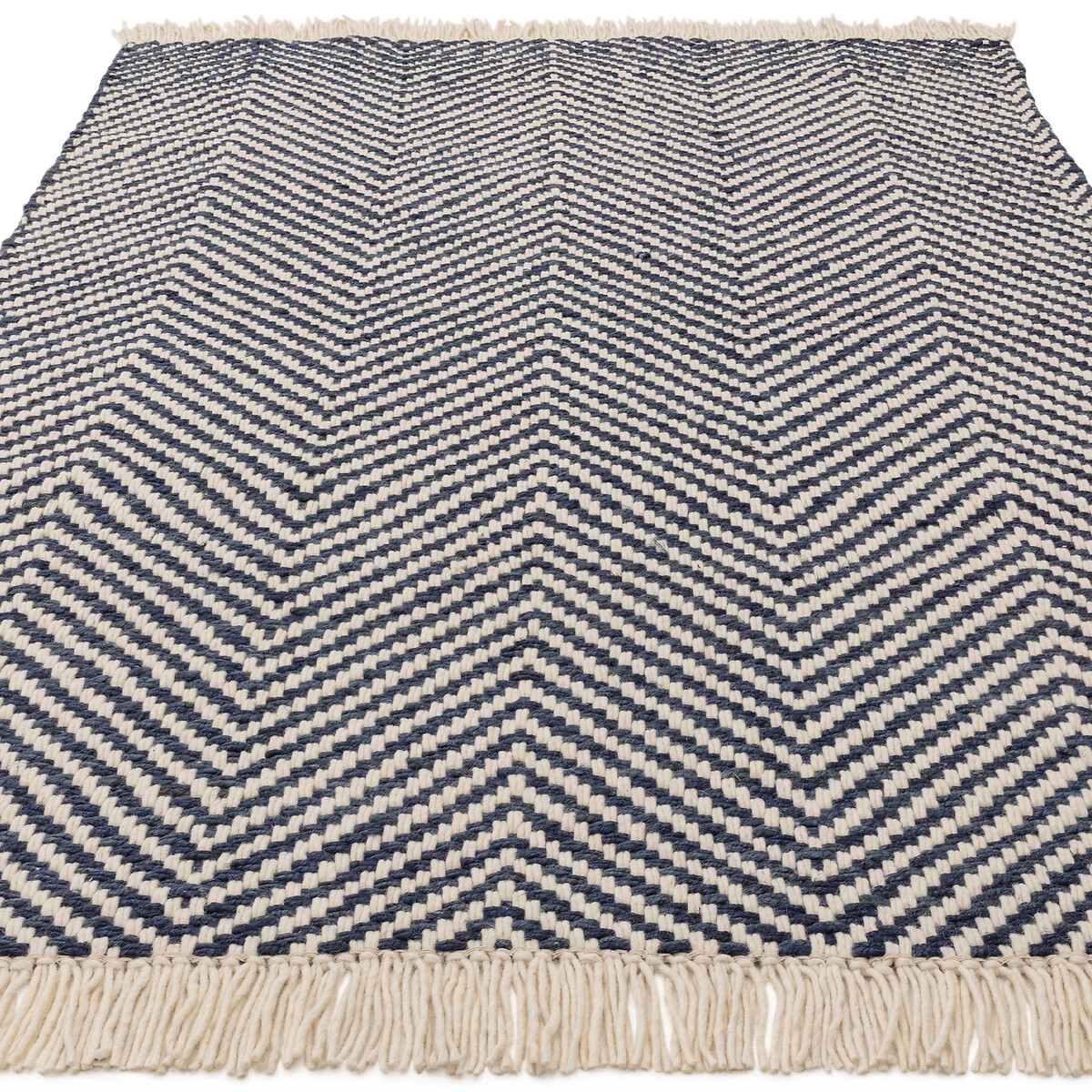 Hand Woven Boho Style Jute Mix Rug navy, ÉDITÉ