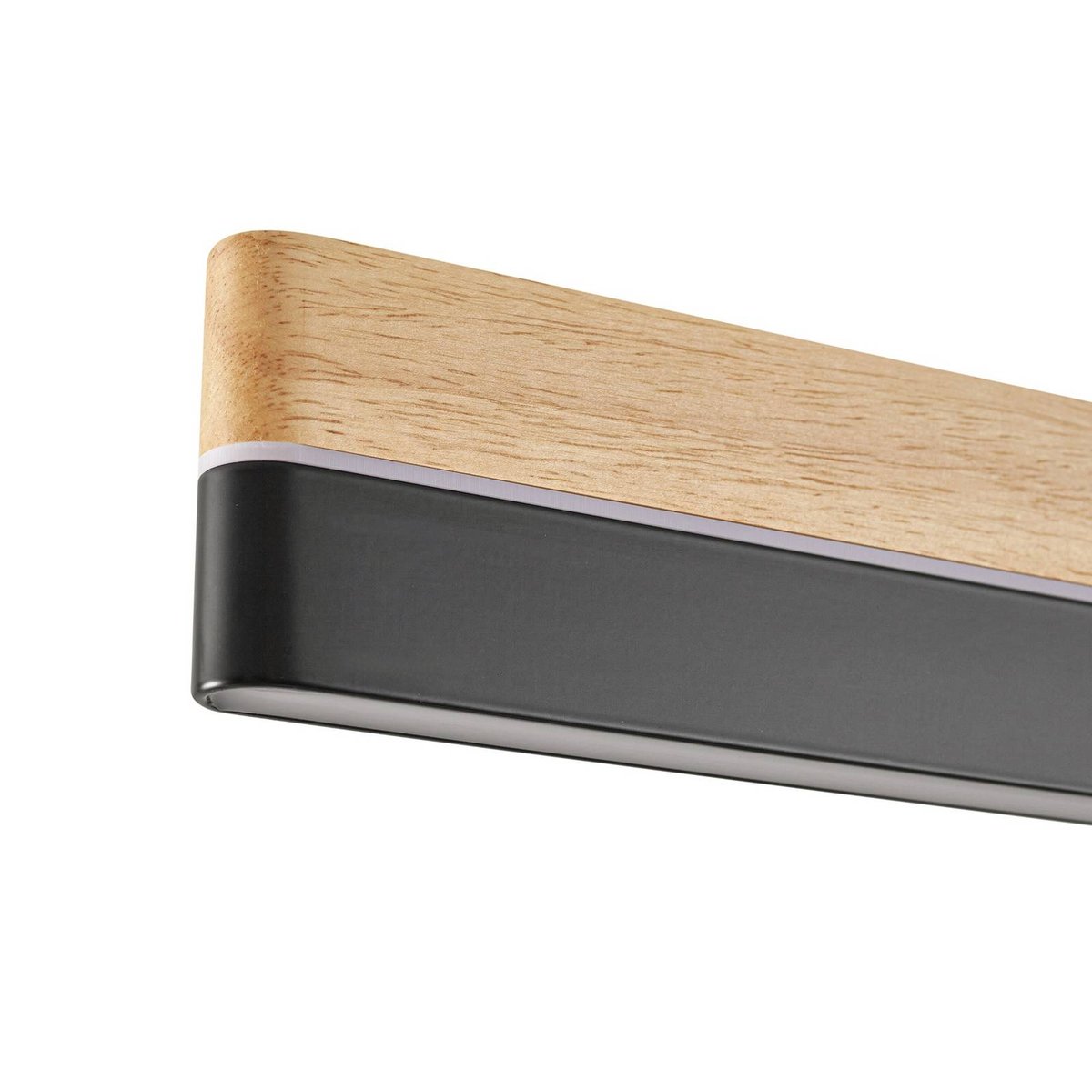 Suspension en bois moderneLED, Holven bois clair, noir, LUCANDE