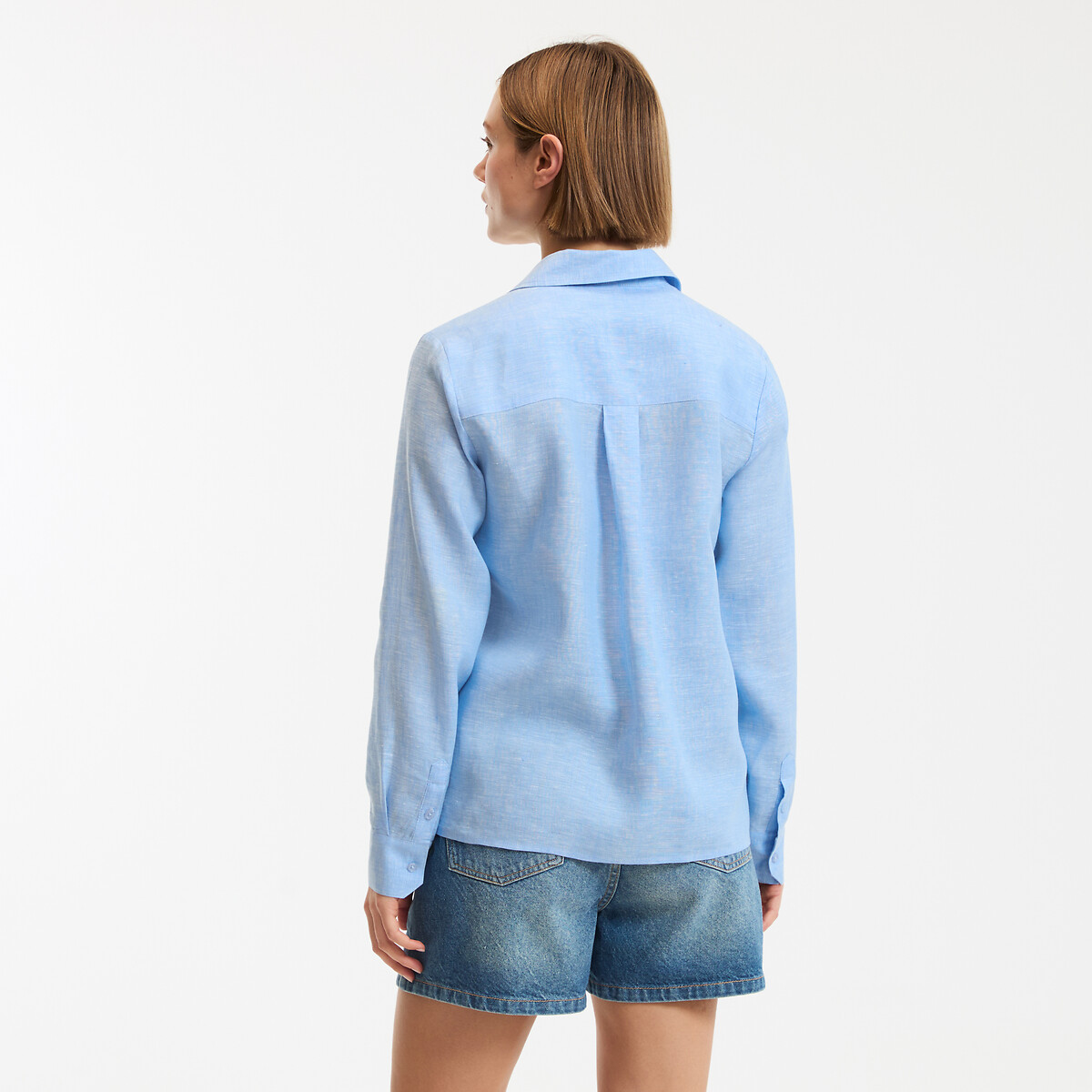Short de denim, talle alto azul stone, LA REDOUTE COLLECTIONS