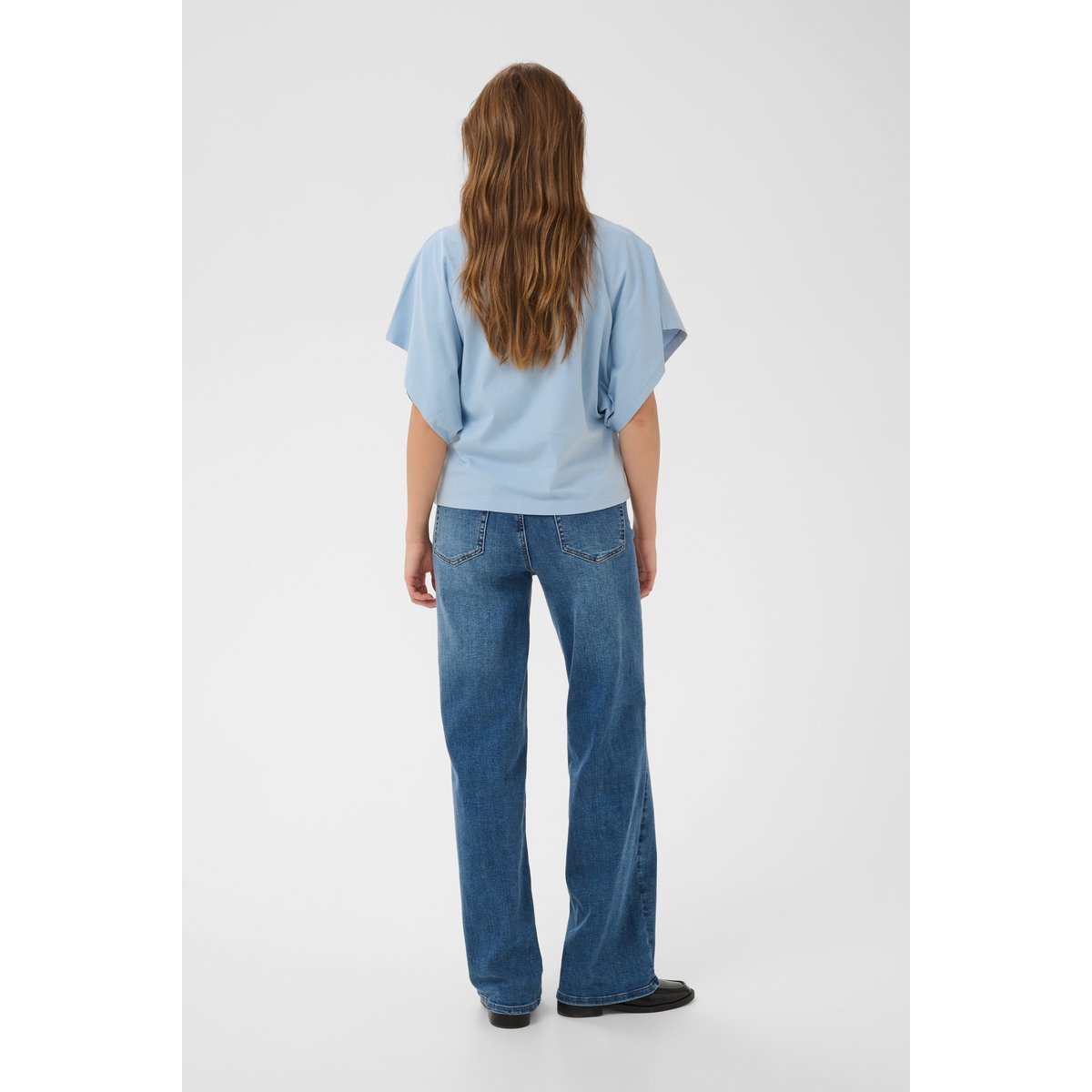 T-shirt bleu blue fog, KAFFE