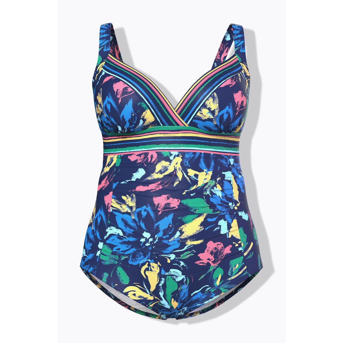 Maillot de bain à bonnets souples. Décolleté marine, ULLA POPKEN