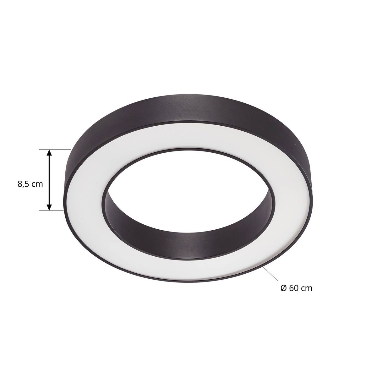 Plafonnier en aluminium moderneLED, Sharelyn noir, ARCCHIO