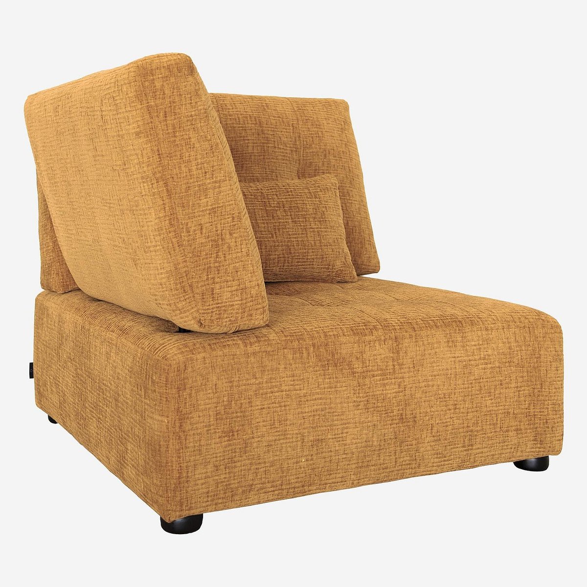 Fauteuil droit polyester REIKO jaune, HABITAT