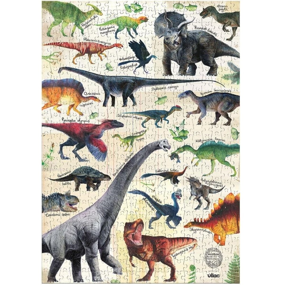 Puzzle dinosaures 500 pièces beige, VILAC