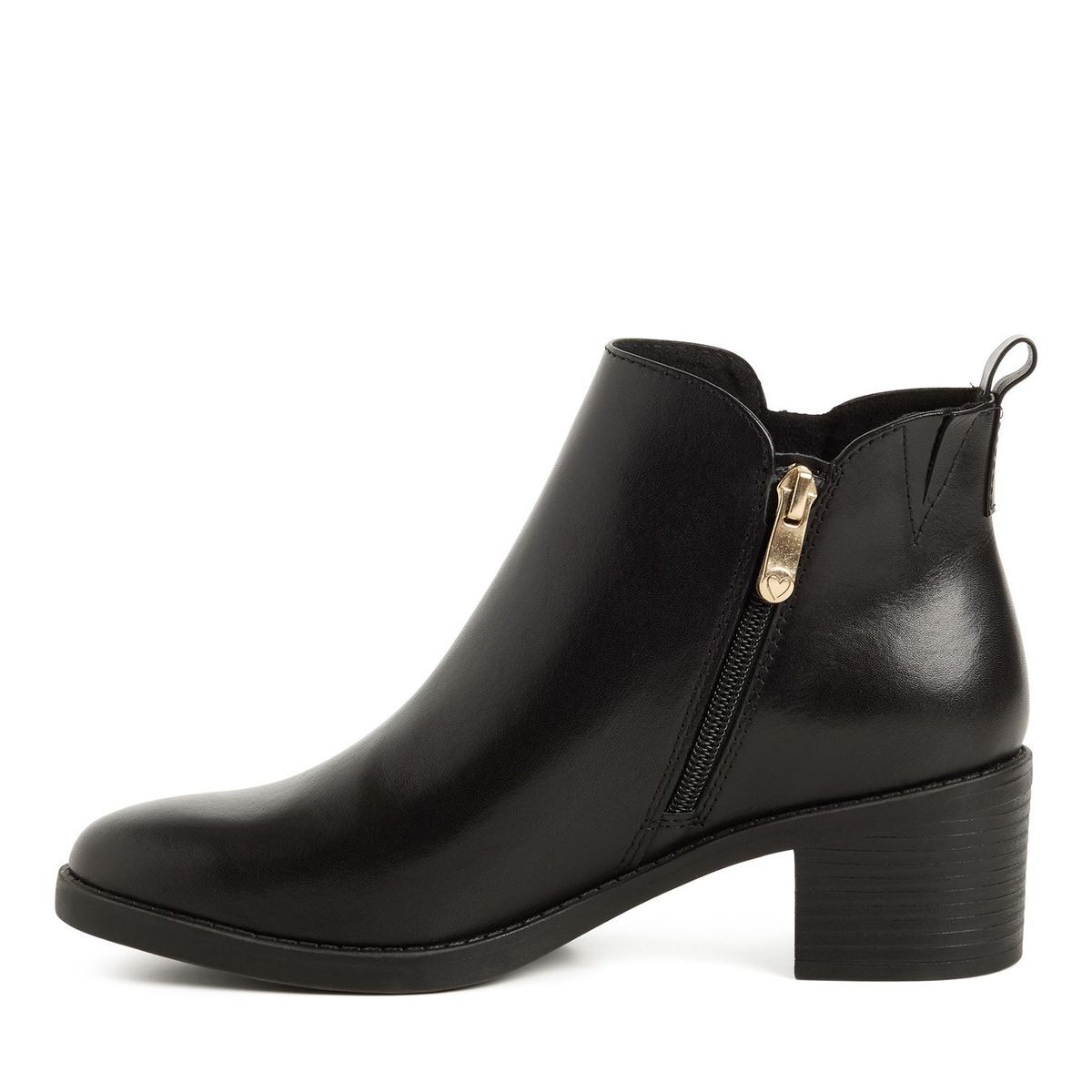 Bottine en cuir noir, MARCO TOZZI