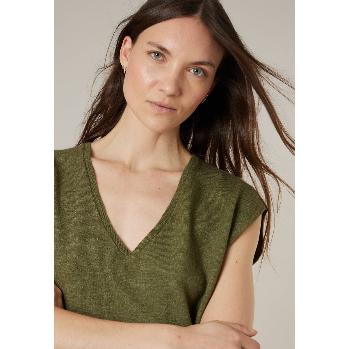 Pull sans manches femme MIRIA tilleul, DEELUXE