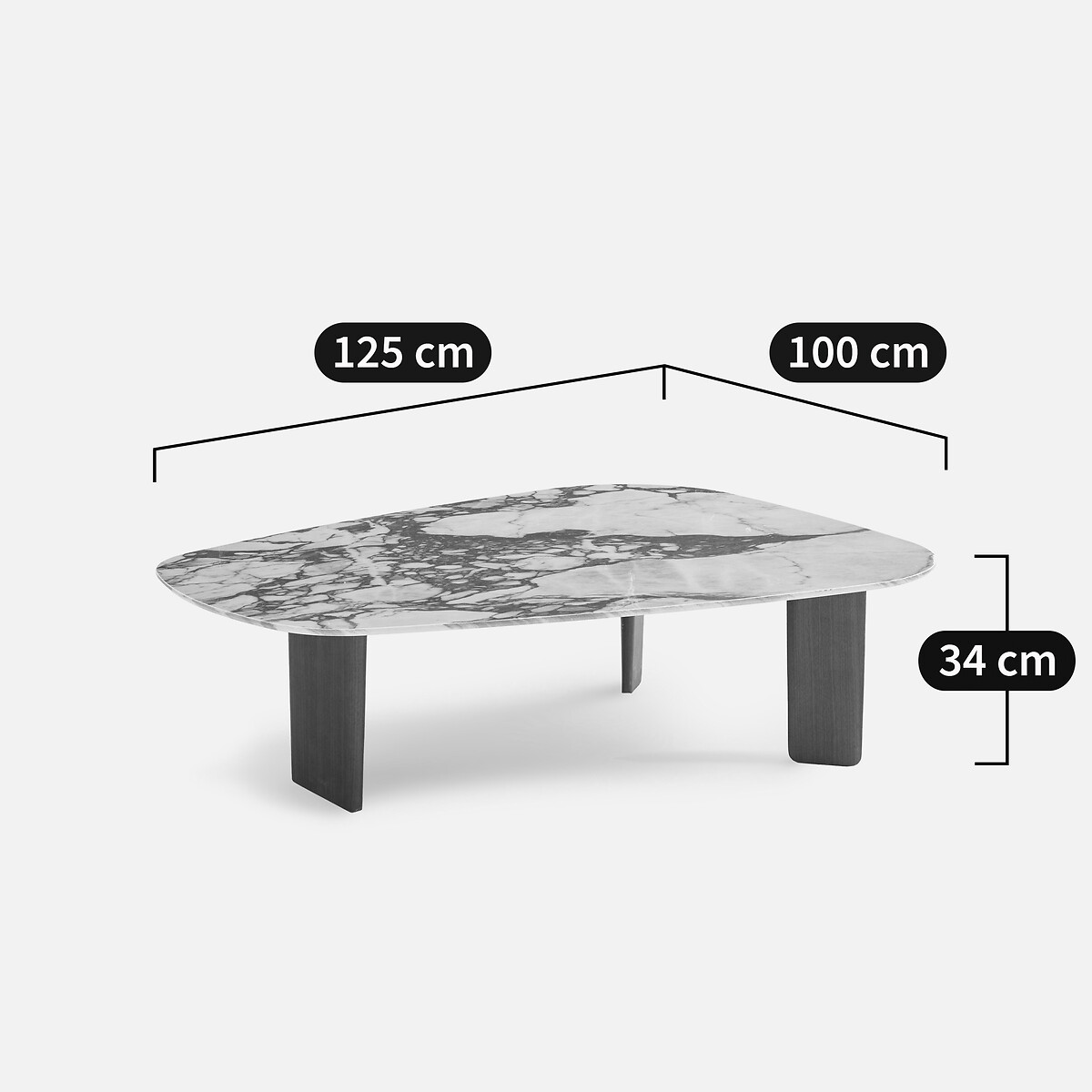 Mesa de centro, cerámica efecto mármol y chapa de nogal, DOLMENA cerámica mármol ladrillo, AM.PM