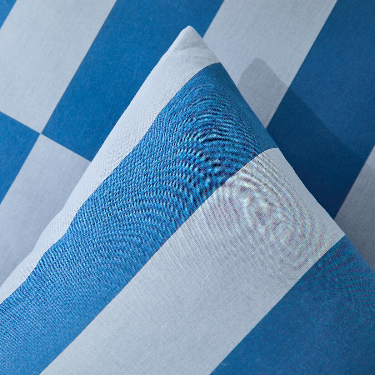 Taie d'oreiller enfant en 50% coton recyclé, TABAKA BLEU bleu, LA REDOUTE INTERIEURS