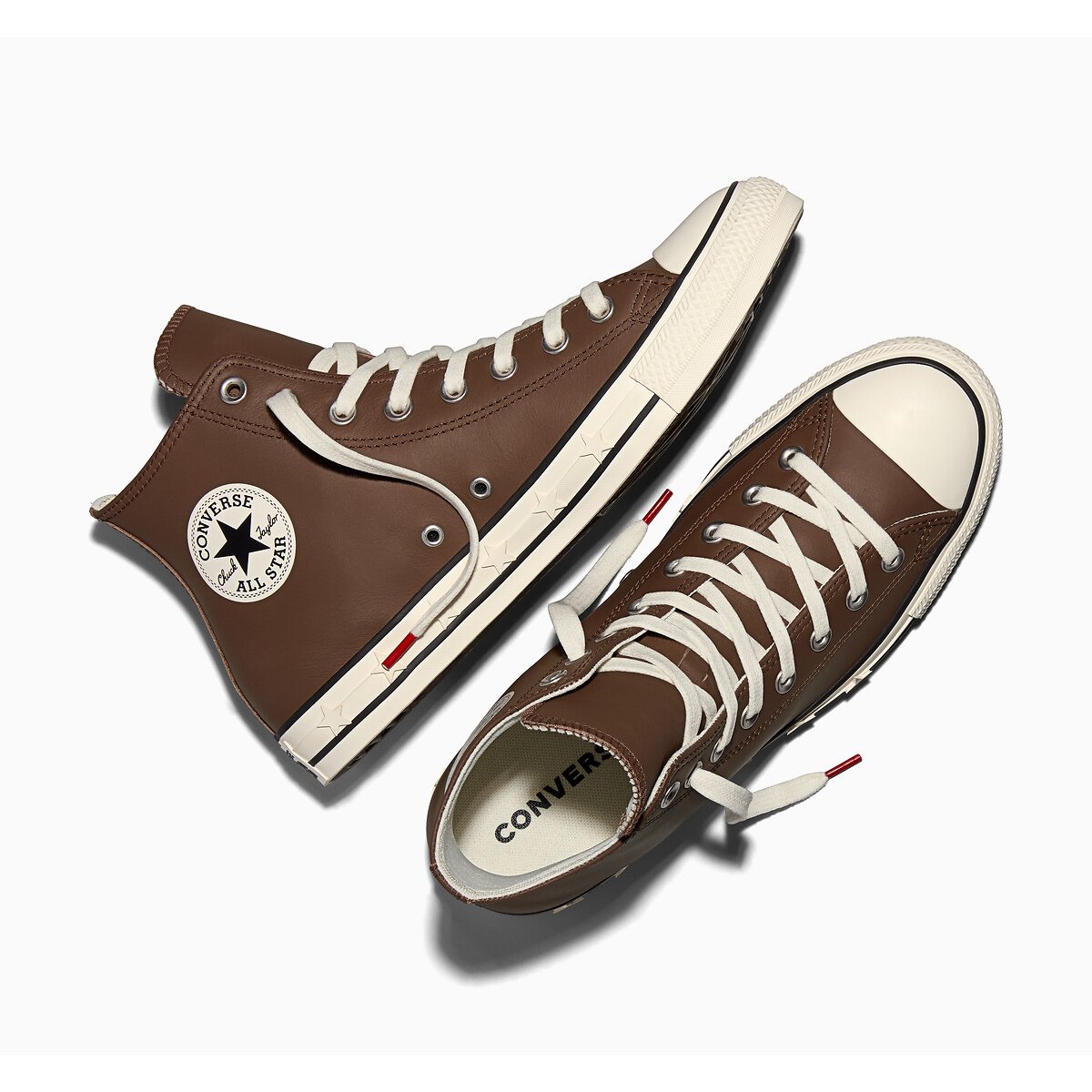 Baskets CHUCK TAYLOR ALL STAR HI LEATHER STAR marron, CONVERSE
