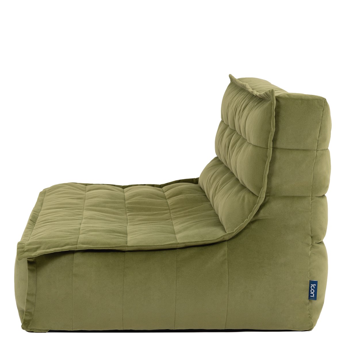 Pouf canapé de sol en velours mat Oeko-Tex® - KOTA vert olive, ICON