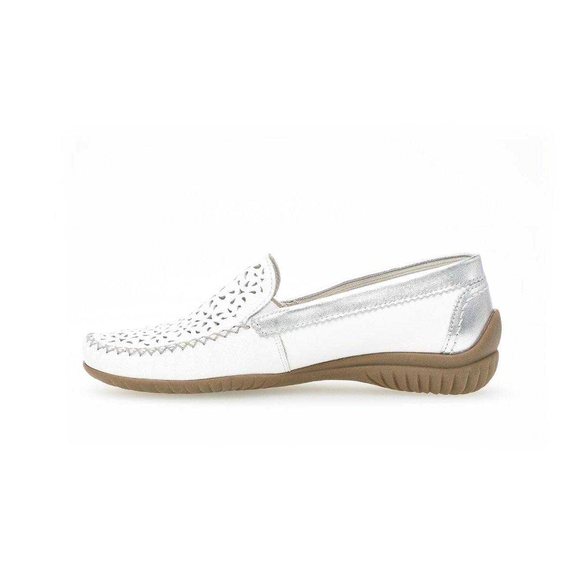 Mocassins en  à talon compensé blanc, GABOR