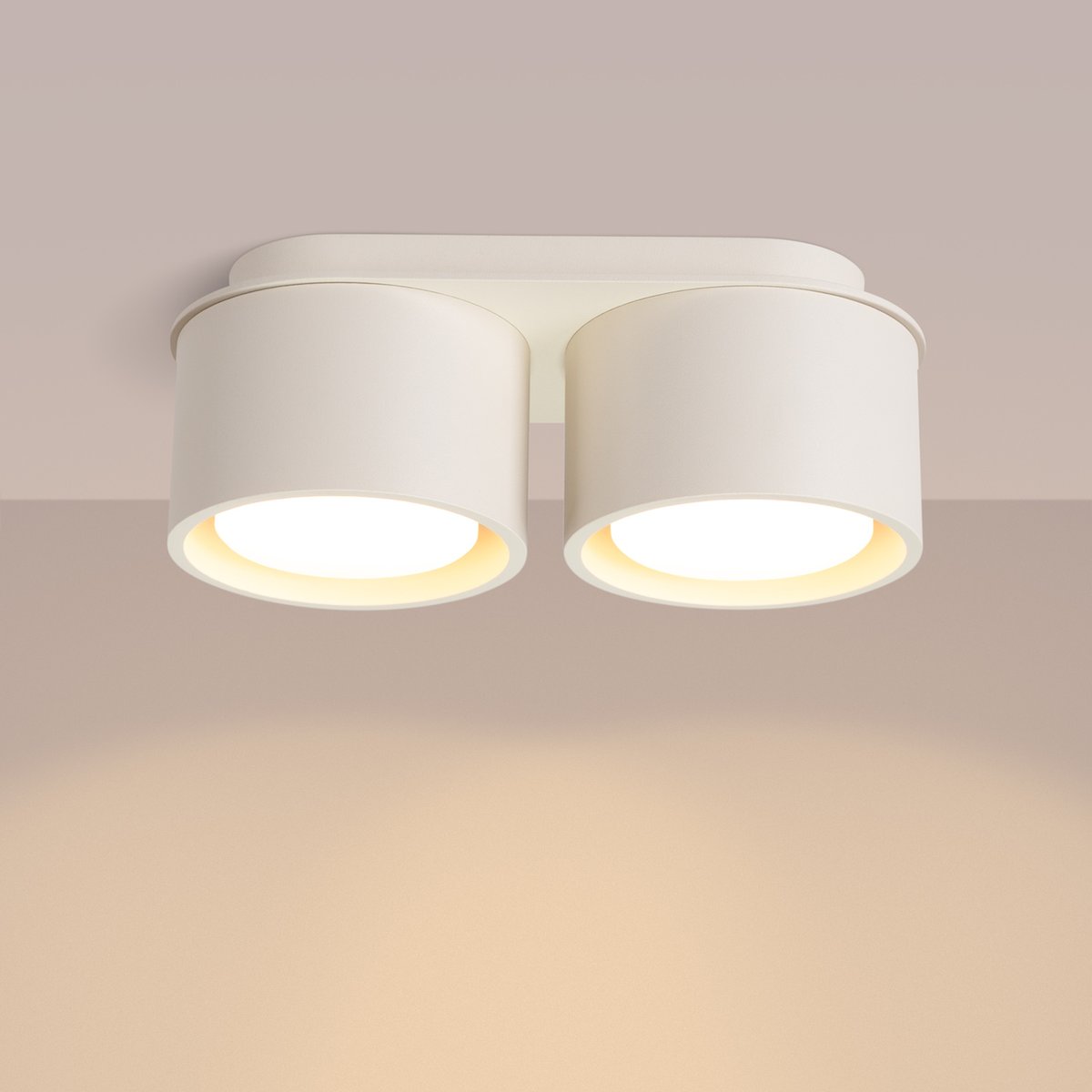 Plafonnier Aluminium Beige Gx53 2 MODO beige, EDEN