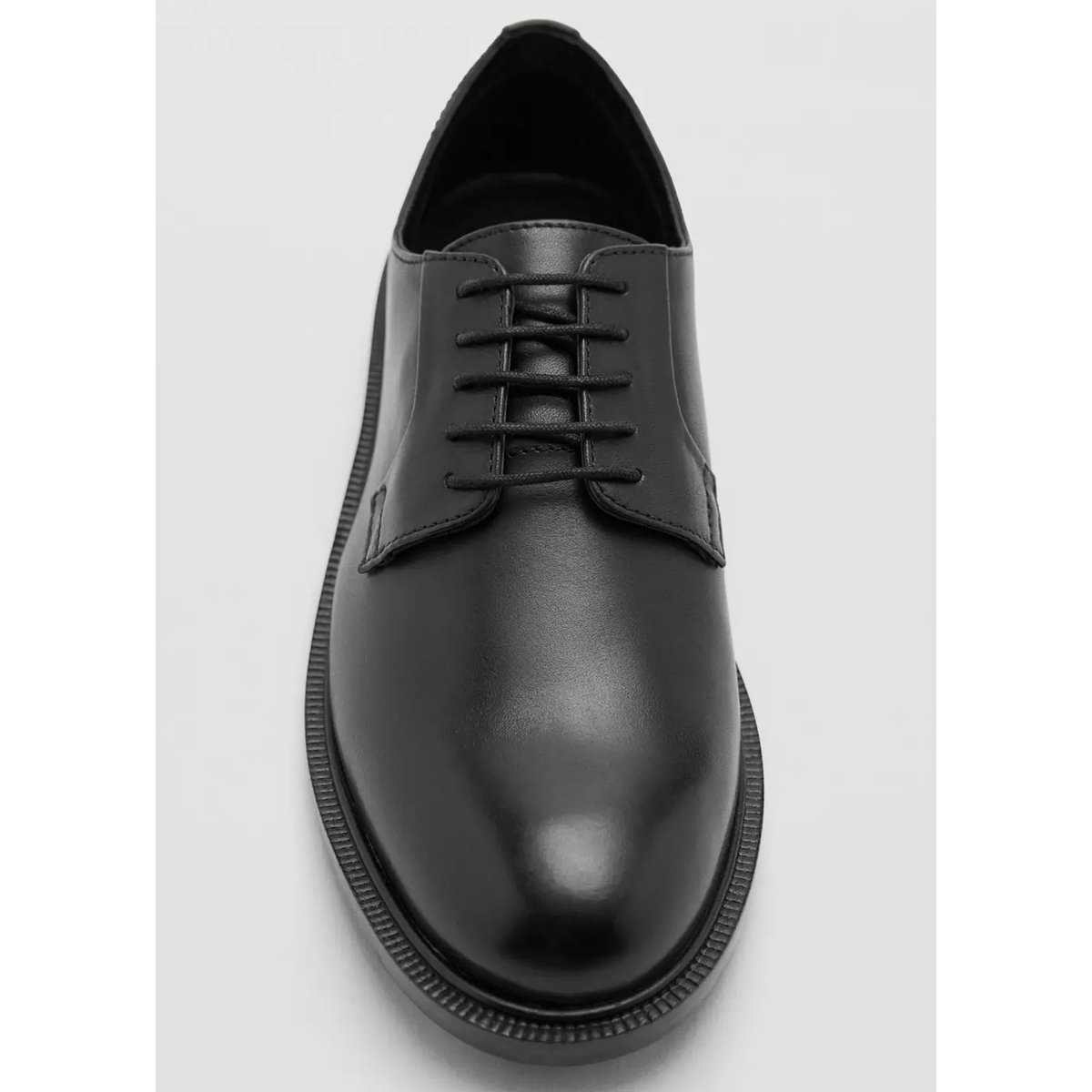 Chaussures lacées cuir noir, MANGO TEEN