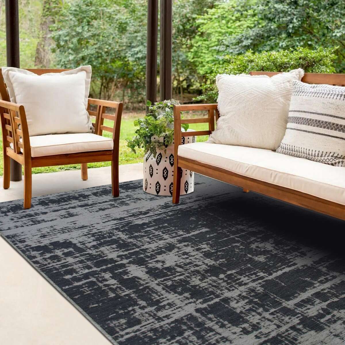 Tapis salon abstrait moderne TAPISSERIE jaune, THE DECO FACTORY