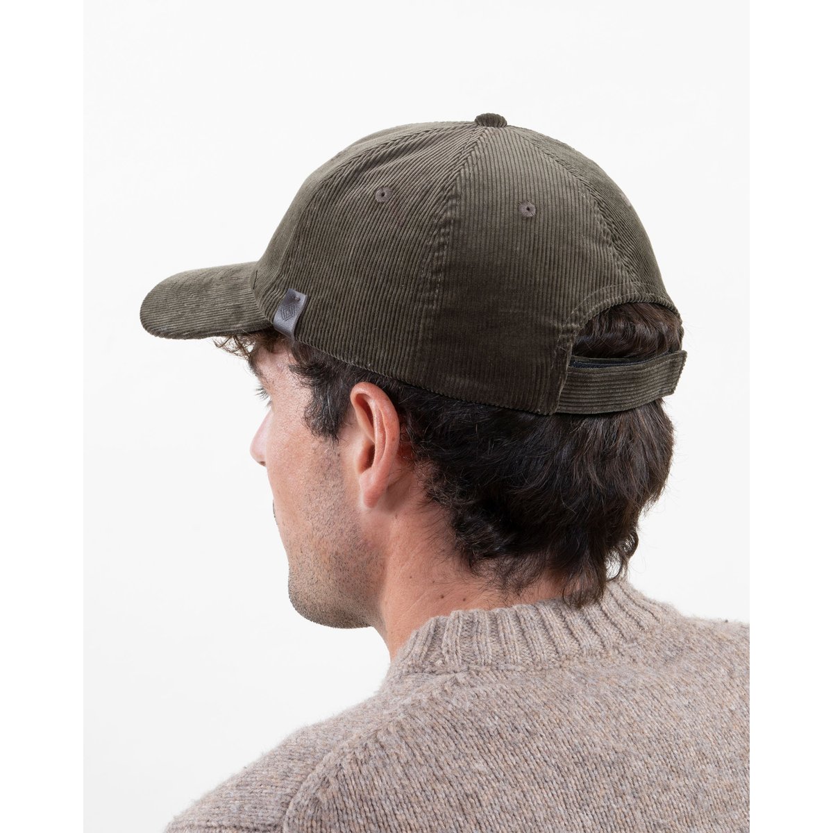 Casquette velours côtelé doublé tissu vert kaki, ISOTONER
