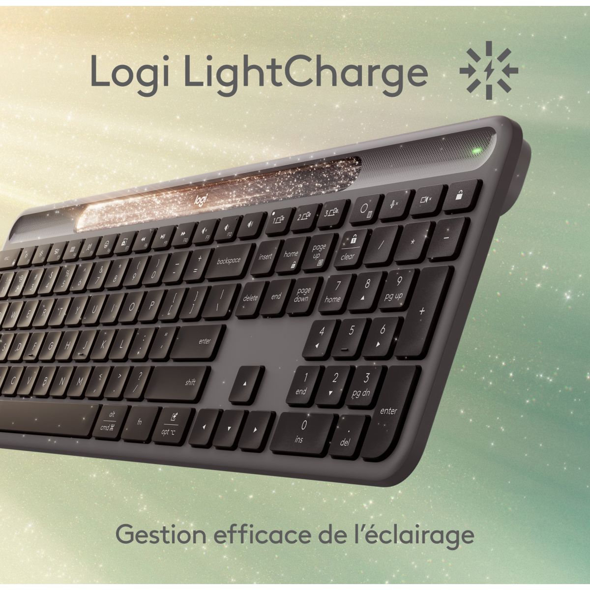 Clavier sans fil Signature Slim Solar+ couleur unique, LOGITECH