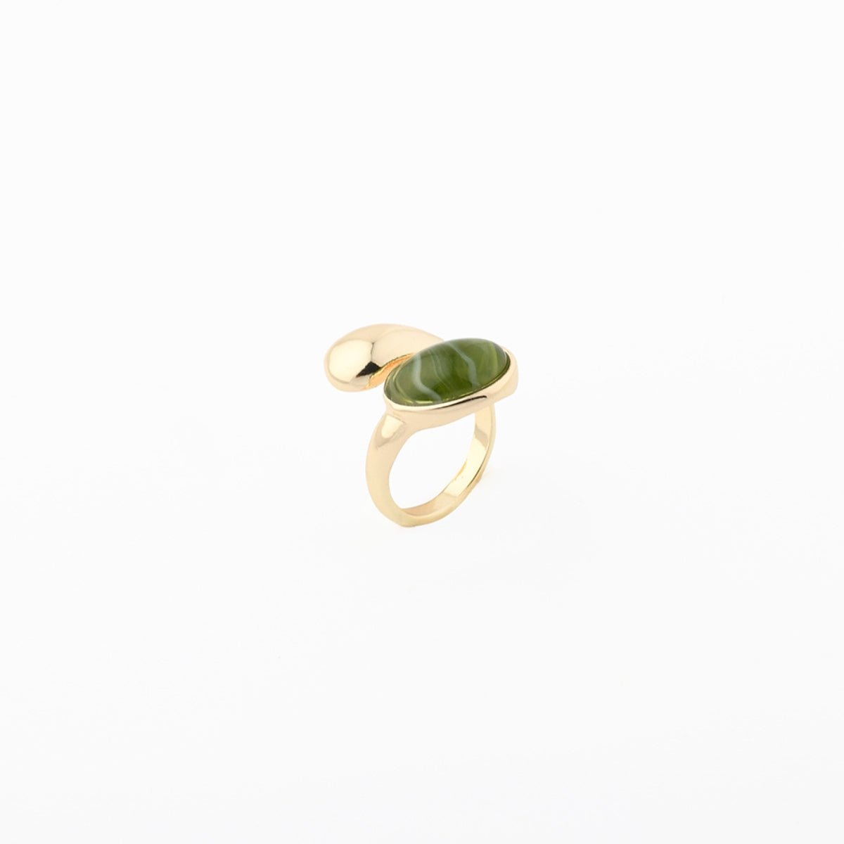 Bague cabochon vert vert, BALABOOSTE