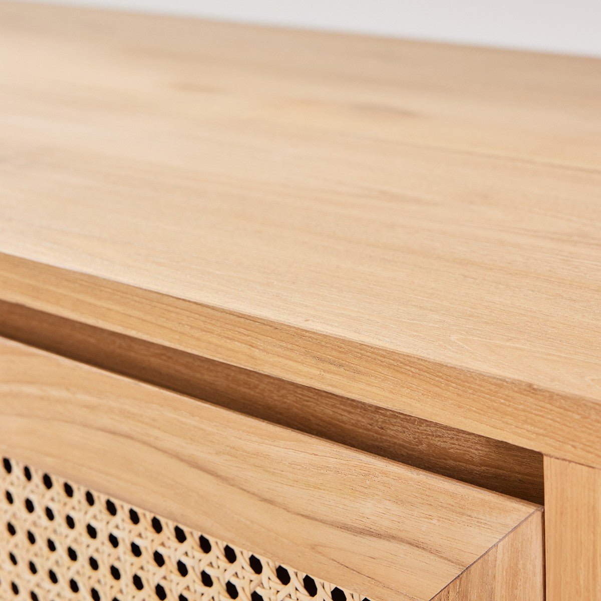 Lave main en teck massif et cannage 35 cm ELIOTT naturel, BERAH GETAH