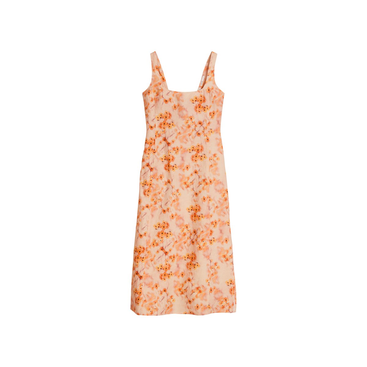 Robe en lin découpée shaped avec détail de nœud à l'arrière orange, MARC O'POLO