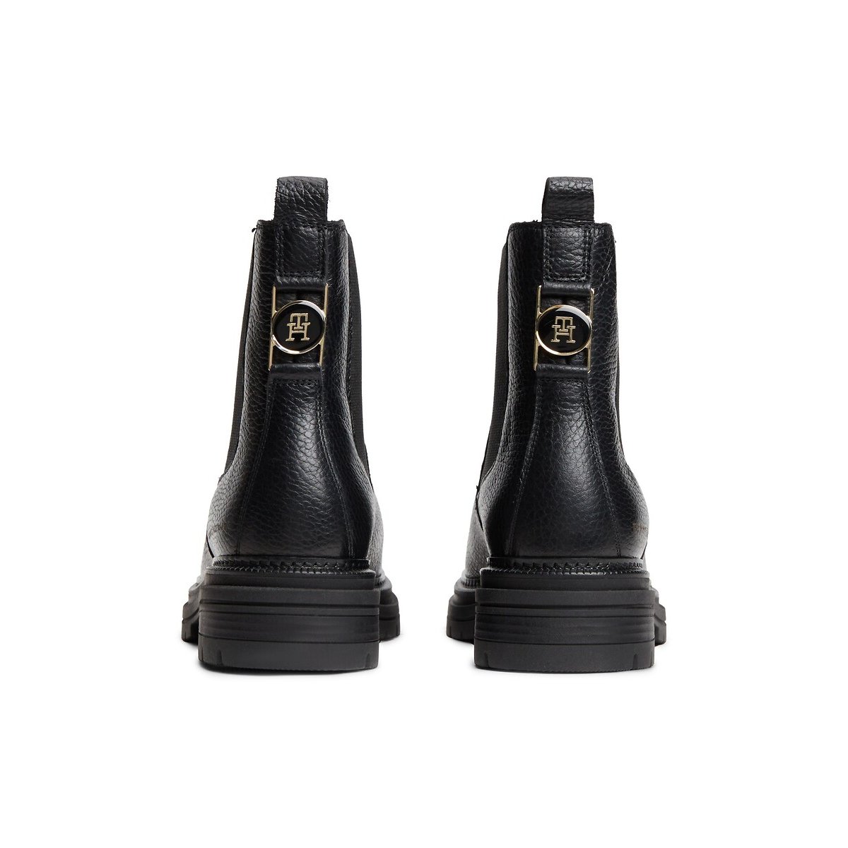 Botas Chelsea de piel granulada negro, TOMMY HILFIGER