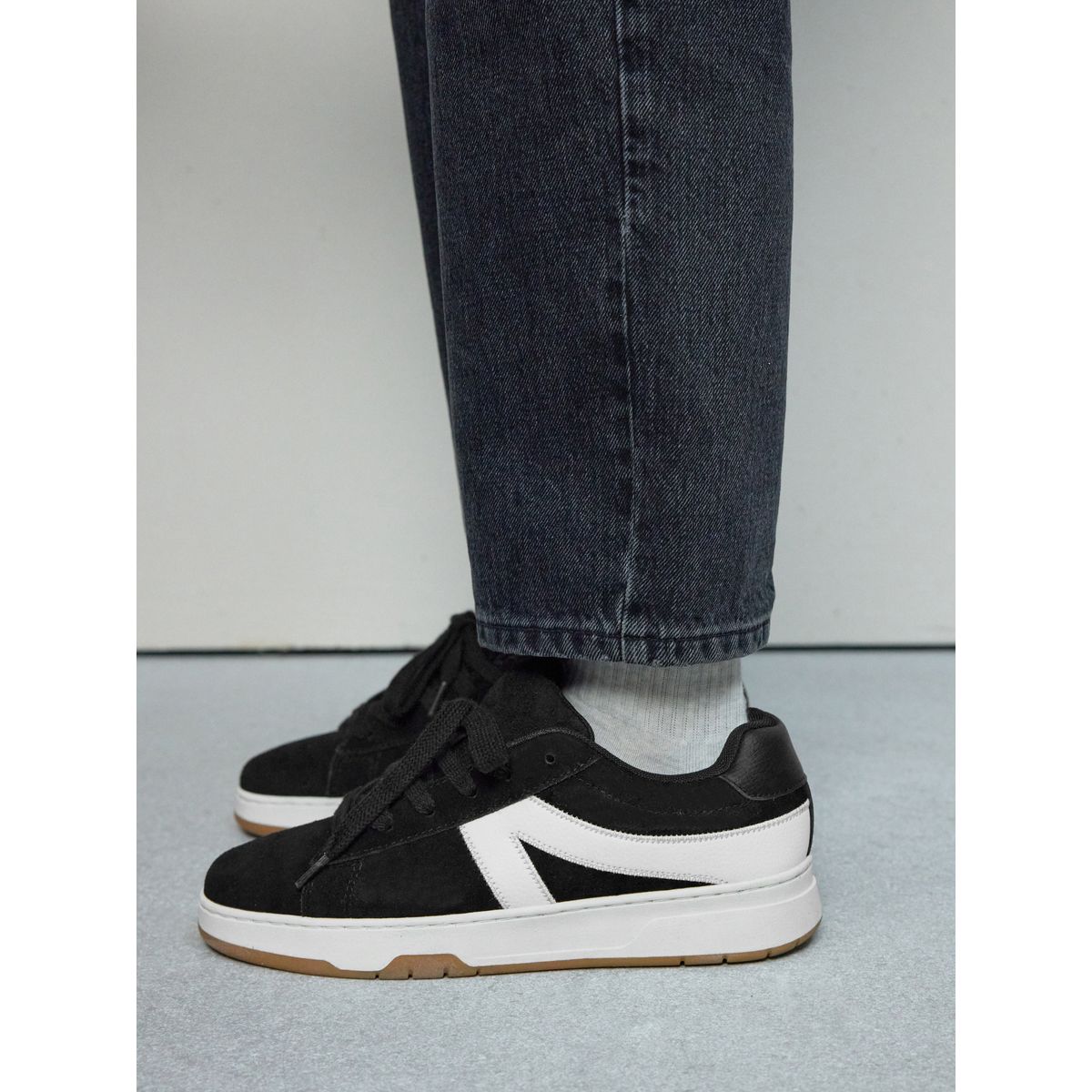 Baskets à lacets et rayures forever comfort® noir, NEXT