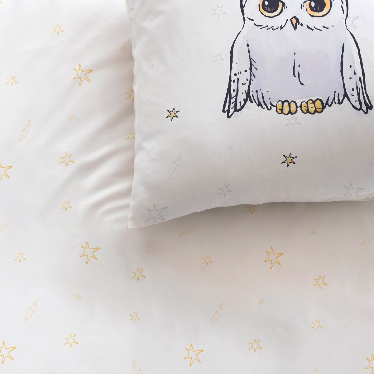 Parure de lit imprimée 100% coton, OWL blanc, HARRY POTTER