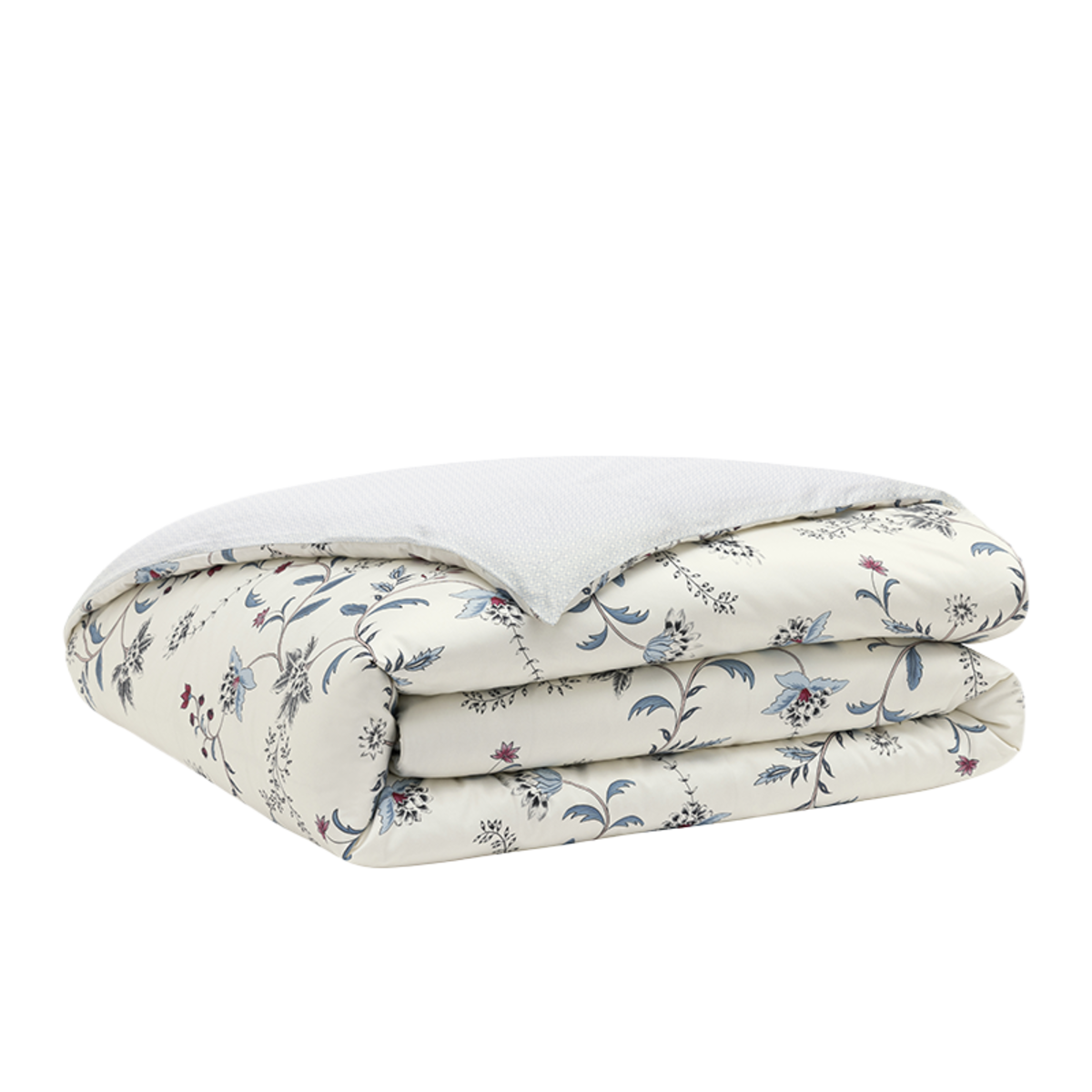 Housse de couette imprimée en satin de coton bio, JARDIN D'HIVER blanc, ALEXANDRE TURPAULT