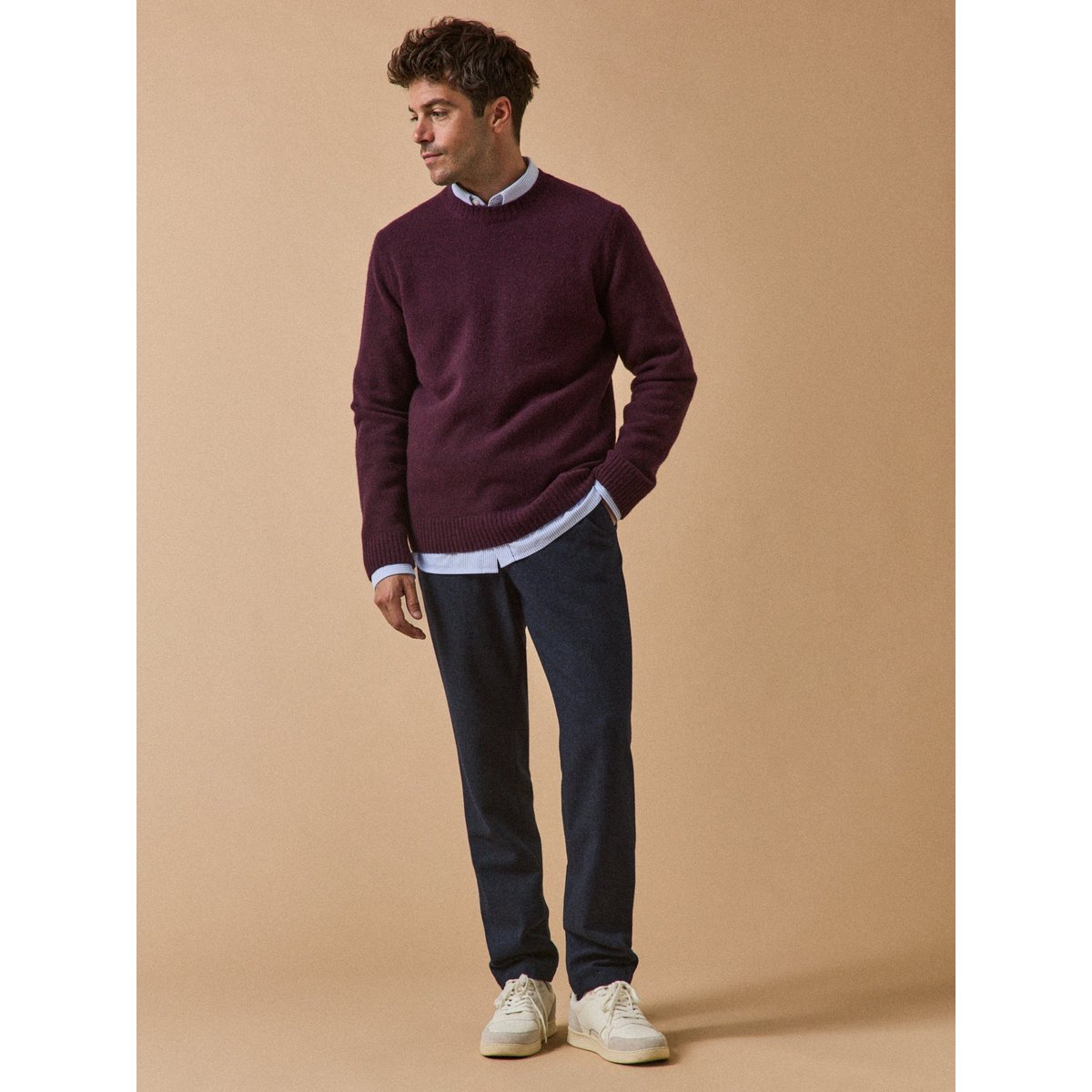 Pantalon taille élastiquée lainage marine, CYRILLUS