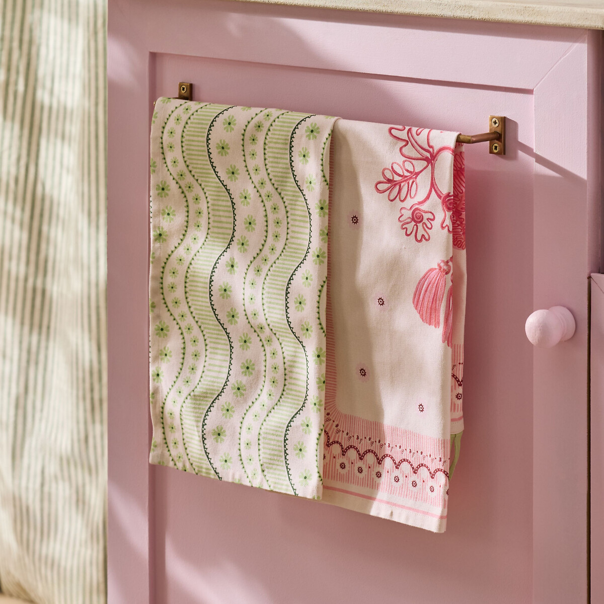 Set of 2 Spitalfields Silk Tea Towels multi-coloured, CATH KIDSTON