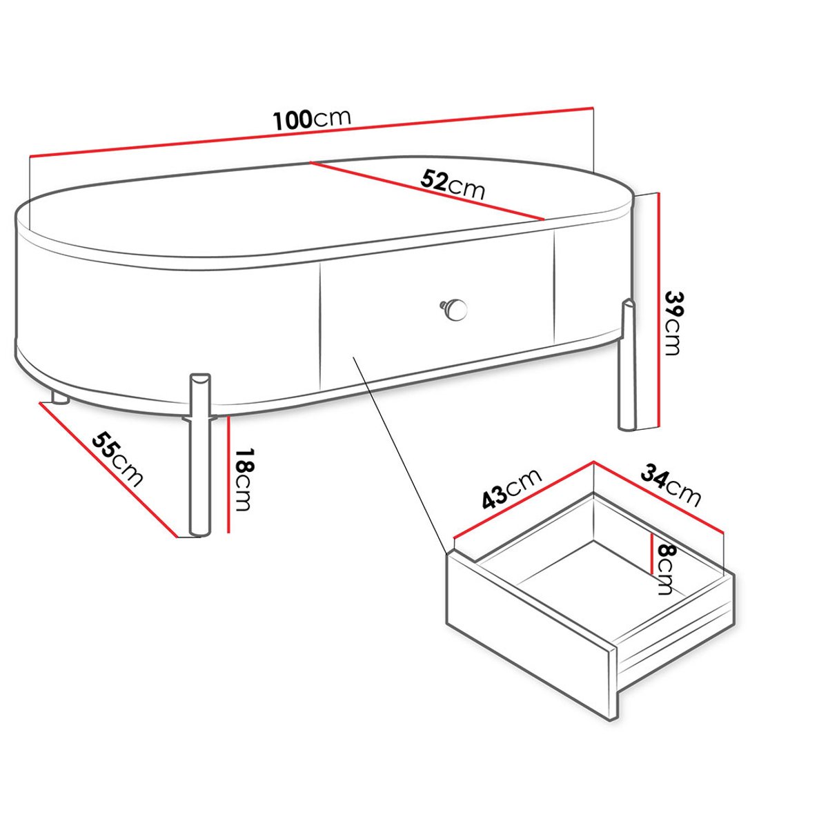 Table basse - JAIME beige, BEST MOBILIER