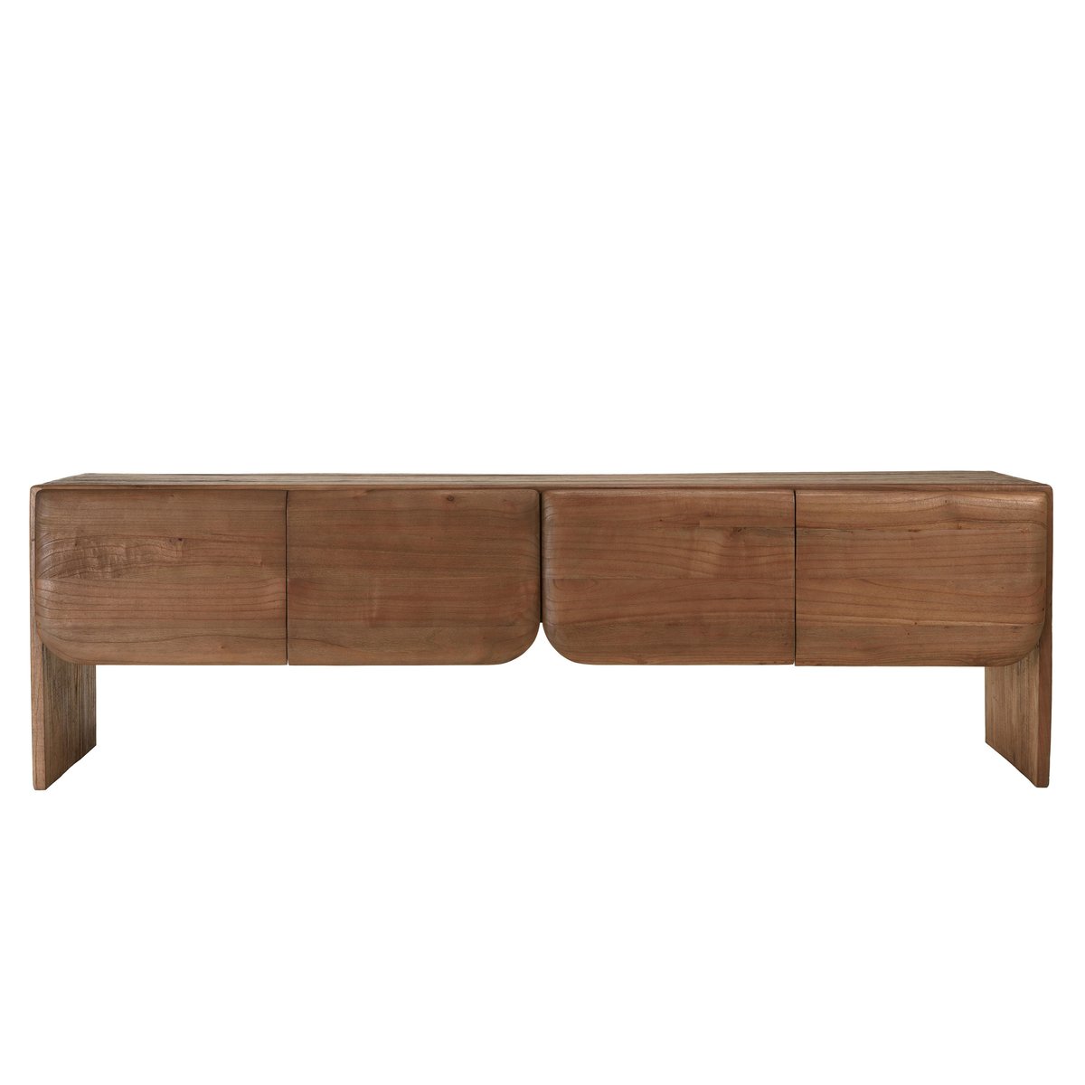 Meuble TV 4 portes en bois de mindi ARCUS bois naturel, PIER IMPORT