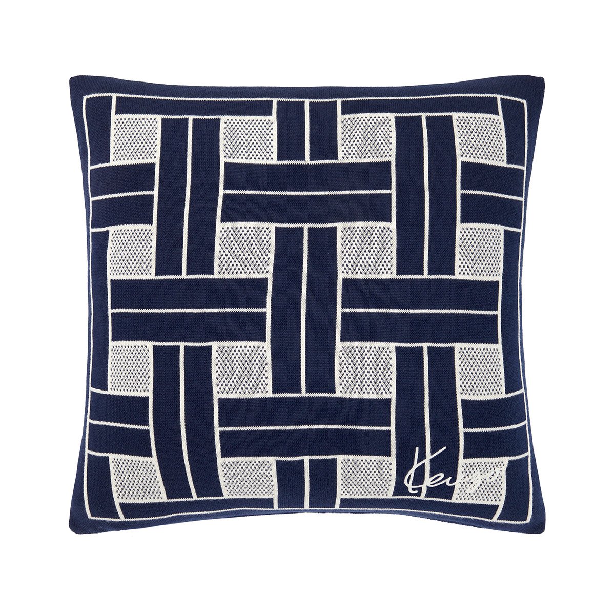 Housse de coussin en coton, K WEAVE marine, KENZO HOME