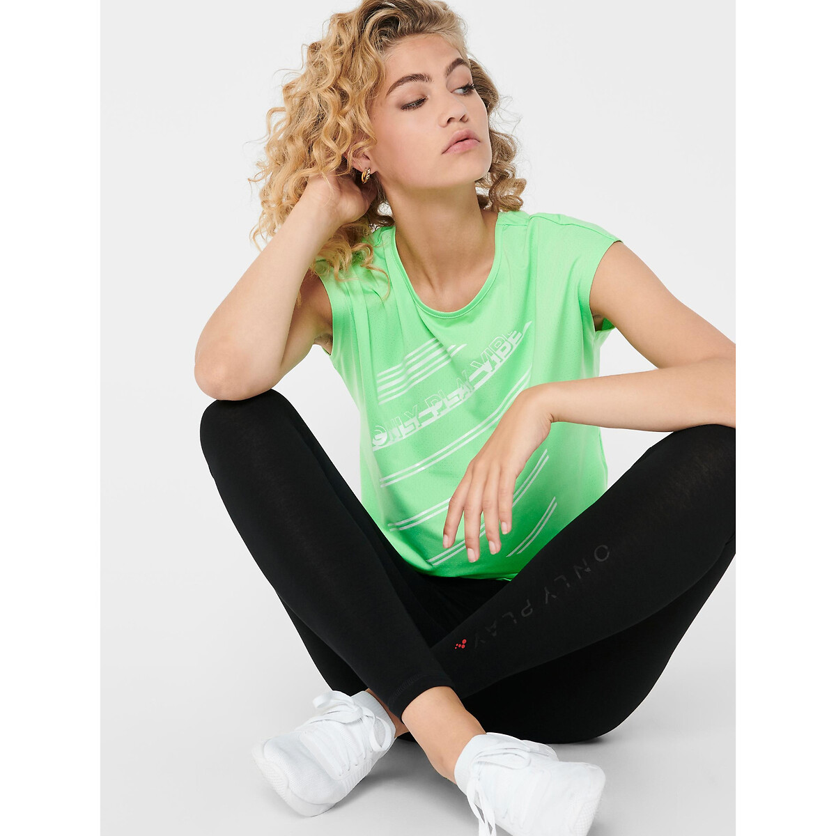 Legging Noon en jersey taille élastiquée noir, ONLY PLAY