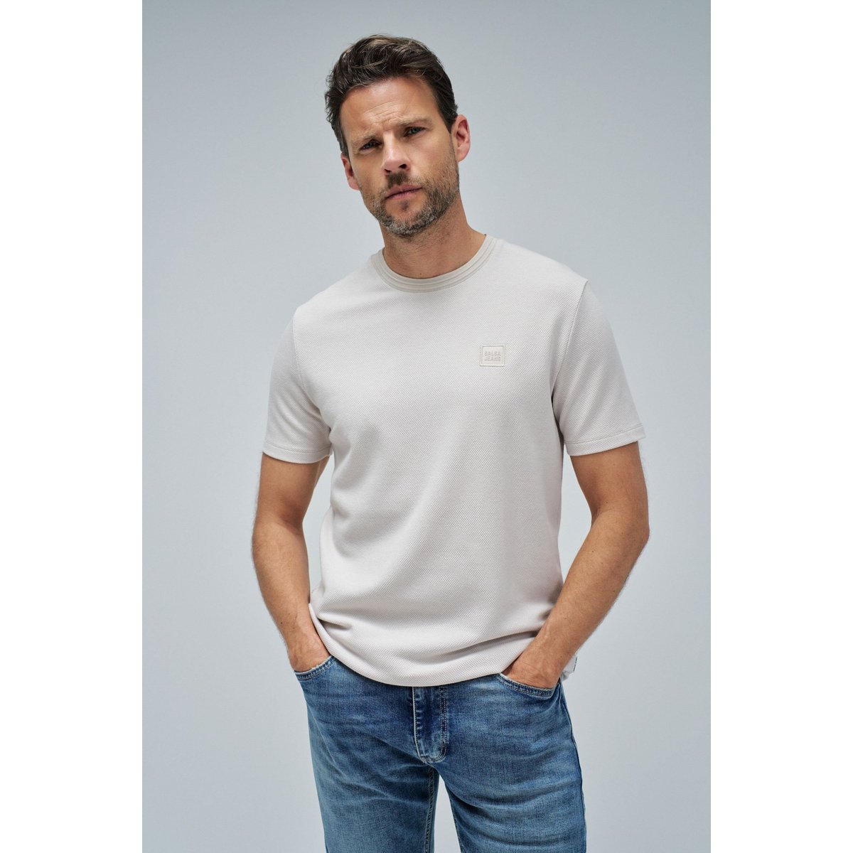 T-SHIRT AVEC TEXTURE beige, SALSA JEANS