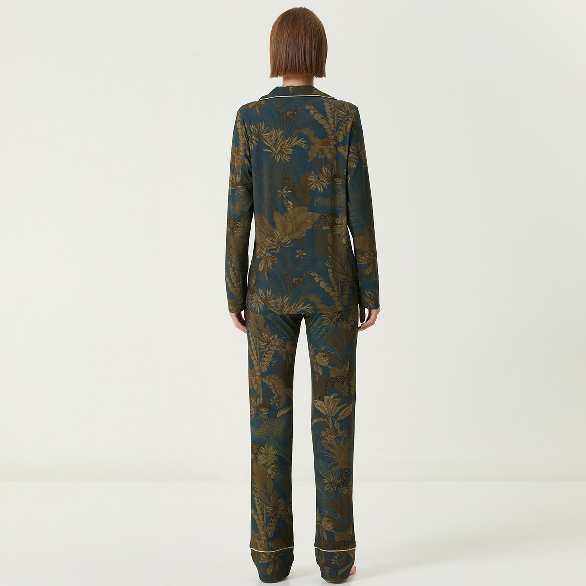 Pantalon jersey de viscose & élasthanne RAINFOREST bleu dore, GARNIER THIEBAUT